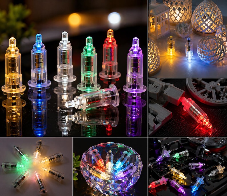 5PCS Mini LED Light Kit, Assorted Colors (2 Yellow, 2 RGB, 1 White ...