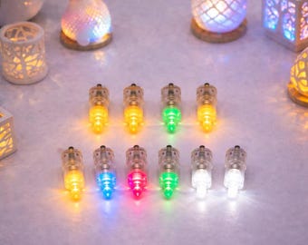 10-teiliges Mini-LED-Lichtset, verschiedene Farben (4 Gelb, 4 RGB, 2 Weiß), DIY-Lichter für 3D-gedruckte Lampen, Kunsthandwerk und Dekorationen