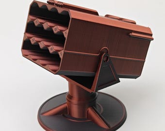 3D-gedruckter Raketenwerfer AA-Batterie-Organizer, 24-Kapazitäts-Batterie-Aufbewahrungskoffer, Schreibtischzubehör für Militärbegeisterte, Gamer-Geschenk