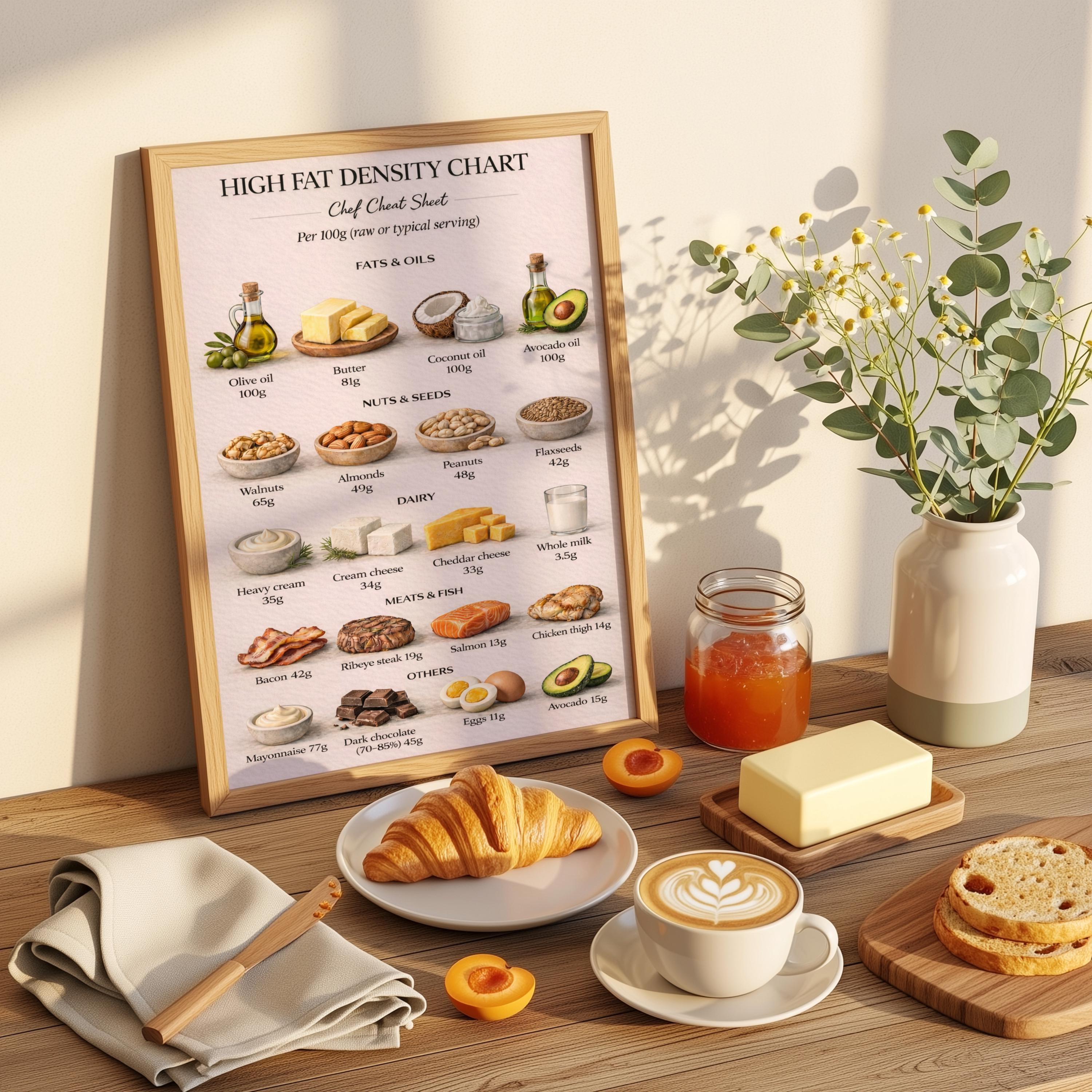 Density Poster.pdf High Fat Density Chart Printable, Nutrition Poster A4-PDF - Etsy
