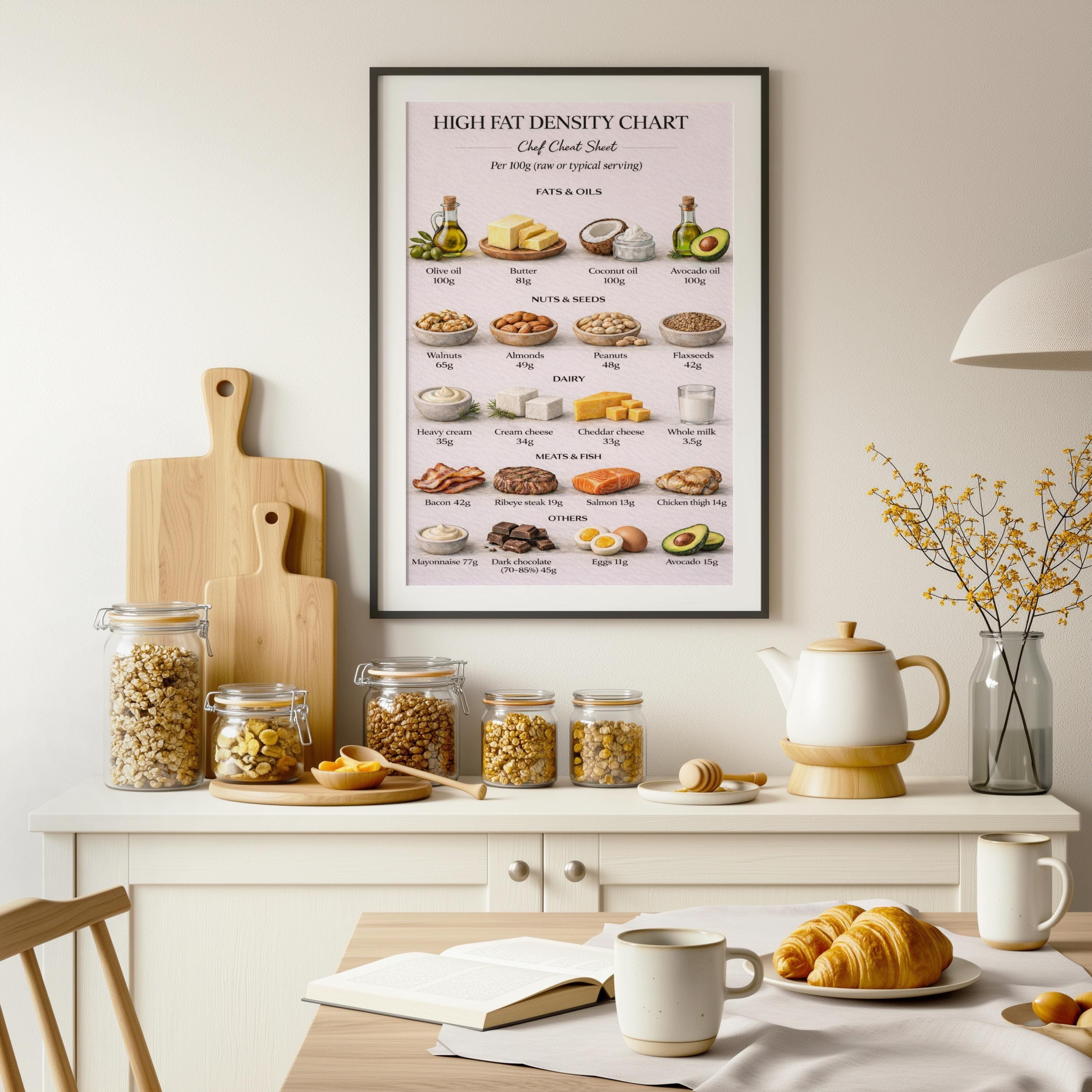 Density Poster.pdf High Fat Density Chart Printable, Nutrition Poster A4-PDF - Etsy