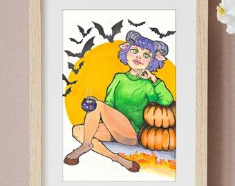 Fall Fawning Art Print - Two Sizes