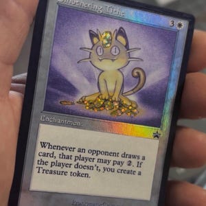 MtG Smothering Tithe Anpassat Kort Retro Ram Foil Proxy Holo Crossover Pokemon Inspirerad Meowth Commander EDH
