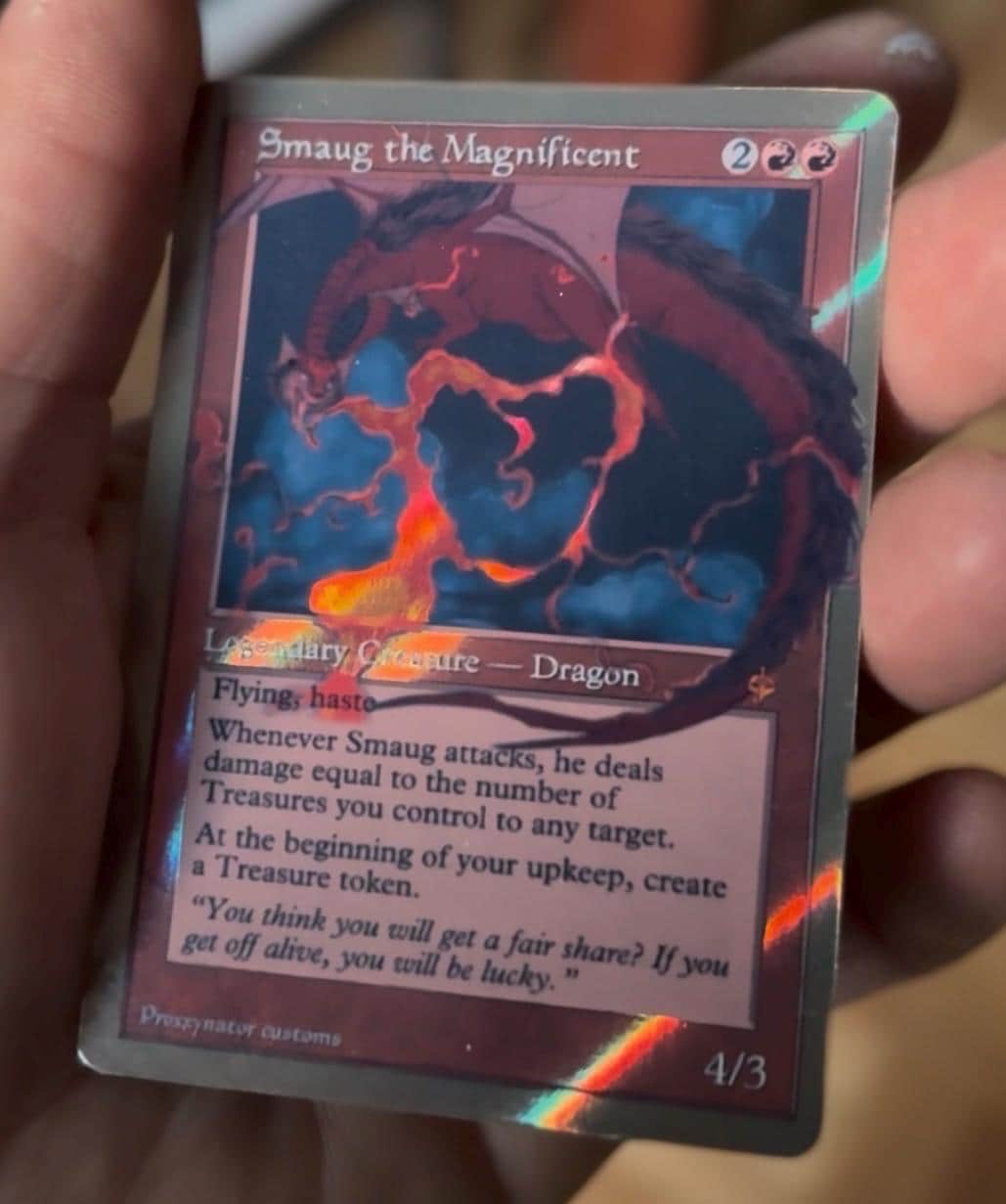 smaug mtg card Smaug! #MTG #TheHobbit #LOTR #MTGLOTR size trading card sleeve HOB] Smaug, the Magnificent (MagicCon