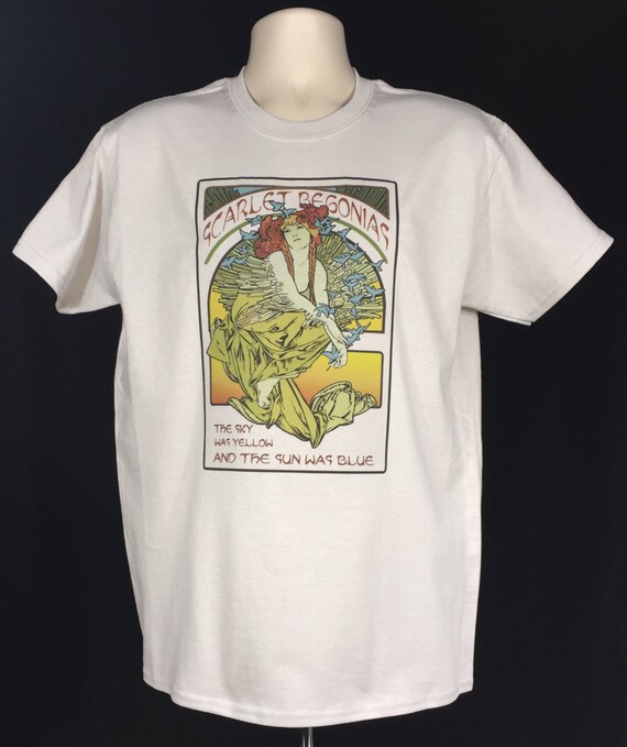 Scarlet Begonias Mucha inspired lot T Shirt / Mongo Arts / | Etsy