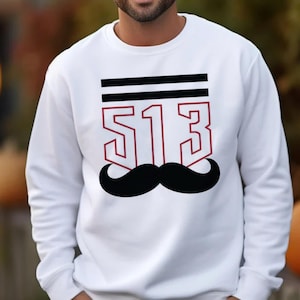 513 Mustache Funny Area Code Shirt Ohio Humor Graphic Tee Pride Gift Unisex Sweatshirt