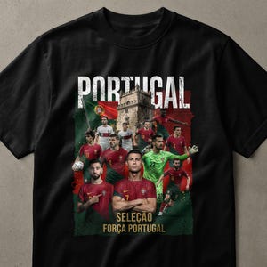 Camiseta de fútbol de Portugal, ropa de aficionado al fútbol portugués, regalo de seguidor de la Seleção para él, camiseta de leyenda de Força Portugal, orgullo del fútbol europeo