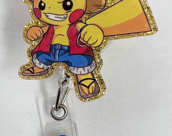 Yellow anime cartoon movie character badge reel