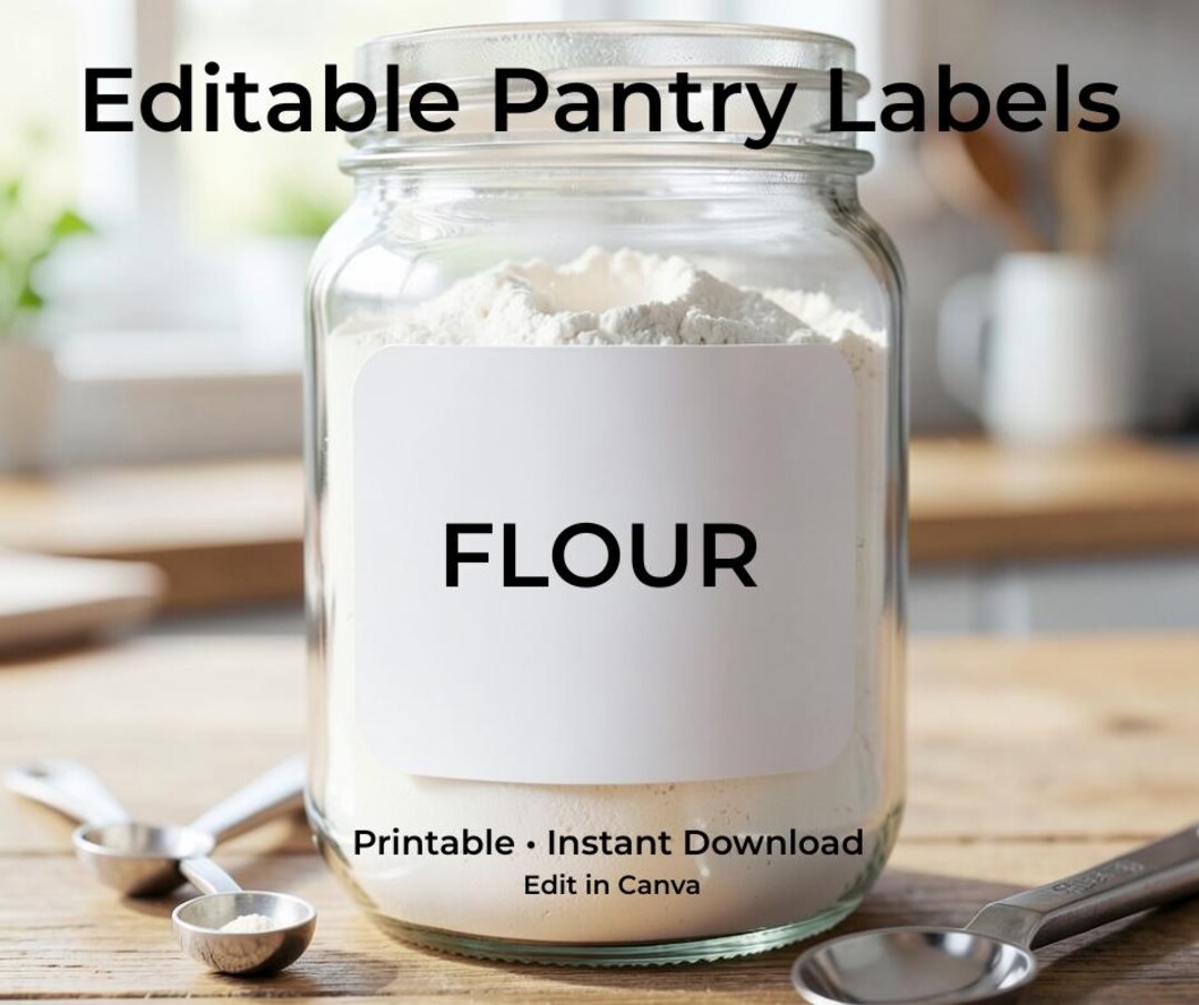 Editable Pantry Labels Printable | Minimalist Kitchen Organization ...