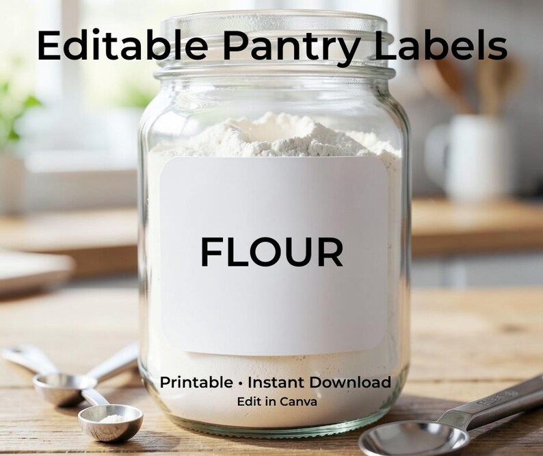 Editable Pantry Labels Printable | Minimalist Kitchen Organization ...