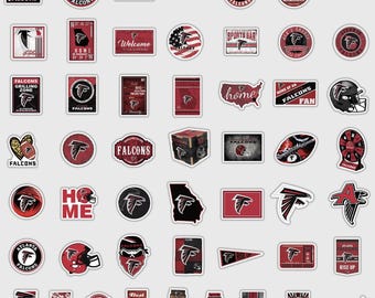 50pc Atlanta Football Sticker Pack - Waterproof Vinyl Sports Decals - Bold Team Aesthetic Graphics for Laptops, Phones, and Water Bottles