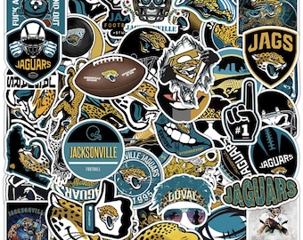 50pc Jacksonville Sticker Pack | Waterproof Vinyl Football Decals | Bold Sports Aesthetic Graphics for Laptops, Phone, Water Bottle, Luggage