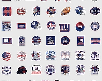 50pc Giants Sticker Pack | Waterproof Vinyl Football Decals | Bold Sports Aesthetic Graphics for Laptops, Phones, & Water Bottles, Luggage