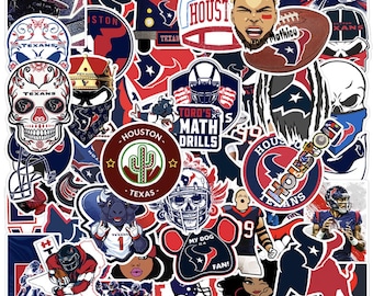 50pc Texas Sticker Pack | Waterproof Vinyl Football Decals | Bold Sports Aesthetic Graphics for Laptops, Phones, Water Bottle, Luggage