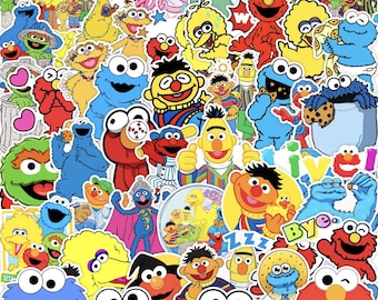 50pc Sesame Monster Funny Manga Sticker Pack | Waterproof Vinyl Anime Decals for Kindle & Laptops | Humorous Fan Art Bundle, Phone, Luggage