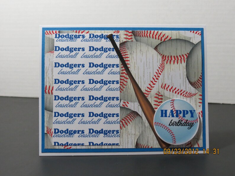 L.A Dodgers Baseball Birthday Card for Him image 0.