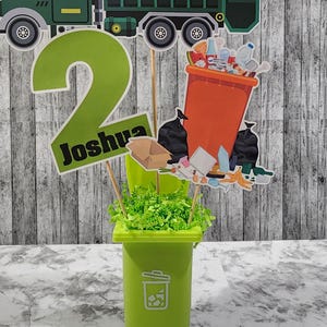 Garbage Truck Party Centerpiece, Trash Bash Birthday Decor