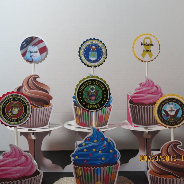 Army Cupcake Toppers Etsy