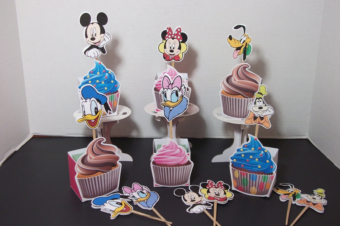 Disney Character Cupcake Toppersset of 12 Etsy UK