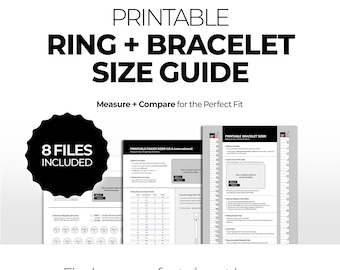 Printable Ring & Bracelet Size Guide | Sizer + Size Chart (PDF)