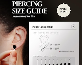 Printable Piercing Size Guide | Visual Stud Chart (2-6mm) (Digital Download)