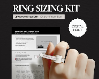 Printable Ring Sizing Kit ㅣ Size Chart & Finger Sizer (US / mm) ㅣ Digital Download