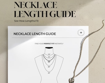 Printable Necklace Size Guide (inch / cm) | Length Chart & Visual Fit Guide (Digital Download)