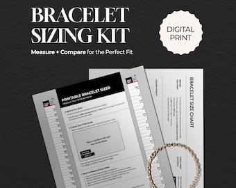 Printable Bracelet Sizing Kit | Bracelet Size Chart & Wrist Sizer (Inch / mm) PDF