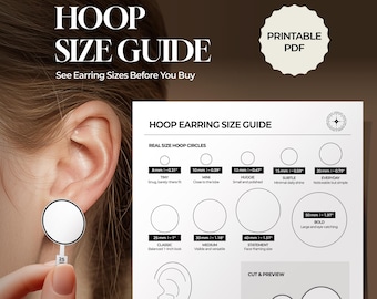 Printable Hoop Earring Size Guide | Real Size Chart (8-50mm) (Digital Download)