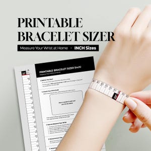 Printable Bracelet Sizer (inch) | Wrist Measuring Tool (Digital Download)