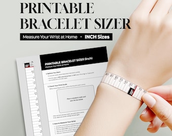 Printable Bracelet Sizer (inch) | Wrist Measuring Tool (Digital Download)
