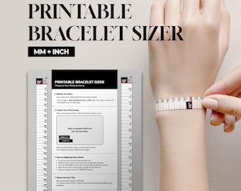 Printable Bracelet Sizer l Wrist Measuring Tool (PDF Download)