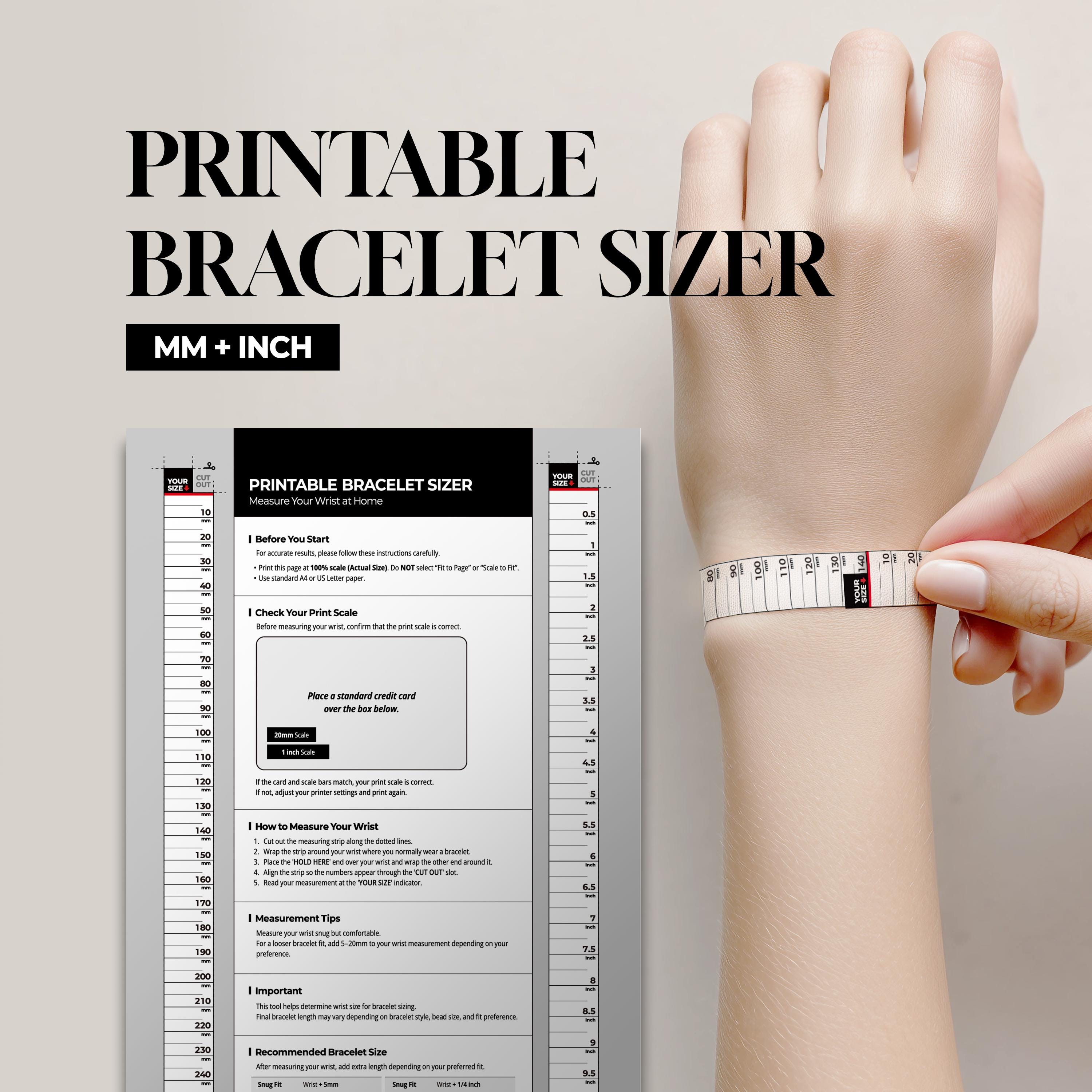 Bracelet sizer printable - Etsy 日本