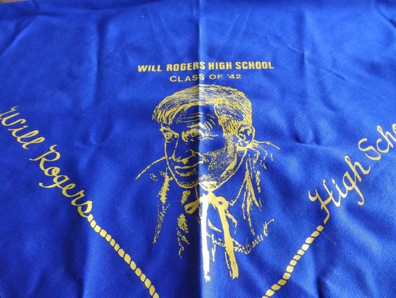 Vintage Class of '42 Scarf/Will Rogers High Schoo… - image 1