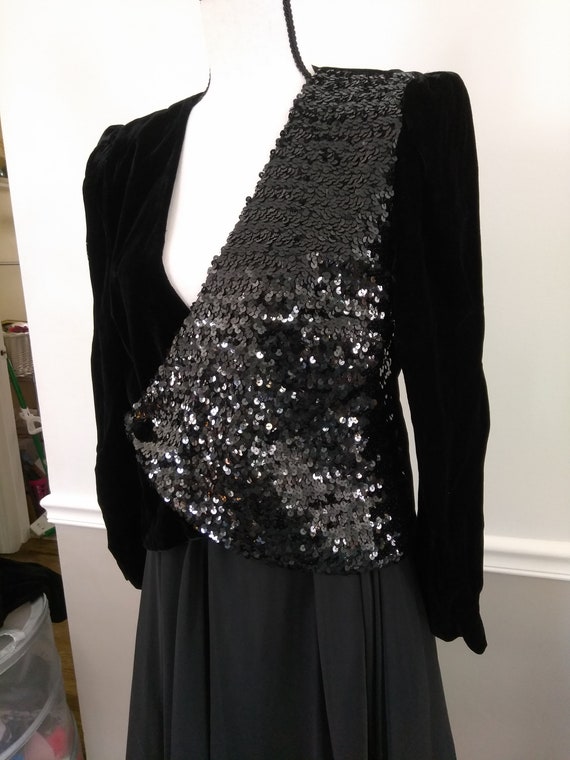 Gorgeous Sequin/Velvet Jacket--Vintage Norman Ber… - image 4