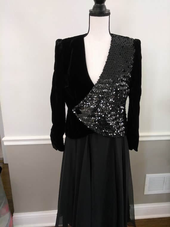 Gorgeous Sequin/Velvet Jacket--Vintage Norman Ber… - image 1