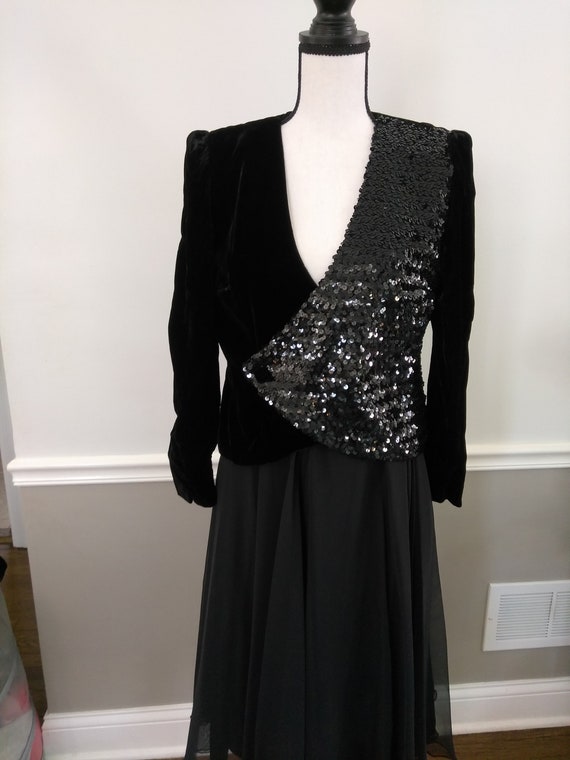 Gorgeous Sequin/Velvet Jacket--Vintage Norman Ber… - image 1