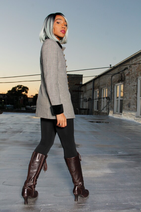 Military Style Jacket/Lambswool and Velvet/Ships F