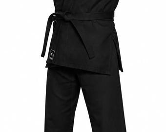 Black Sleeveless Karate Gi, Taekwondo Training Uniform (Adult & Kids)