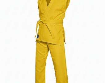 Yellow Sleeveless Karate Gi | Lightweight Martial Arts Training Uniform