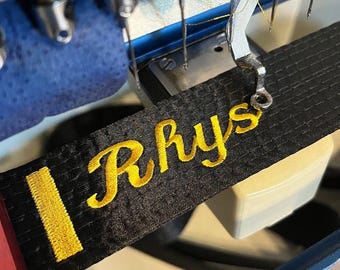 Custom Embroidered Black Karate Belt | Personalized Martial Arts Gift