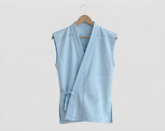 Sky Blue Karate Gi (Sleeveless) – Custom Lightweight Dojo Training suit
