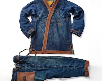 Bjj gi Denim Brazilian Jiu Jitsu Uniform, Martial Arts Kimono