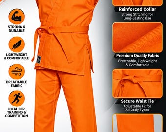 Orange Sleeveless Karate Gi | Lightweight Martial Arts Uniform