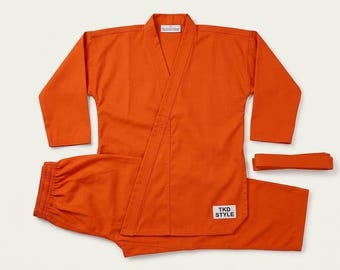 Orange Karate Gi Set | Lightweight TKD Style Training Suit with Belt