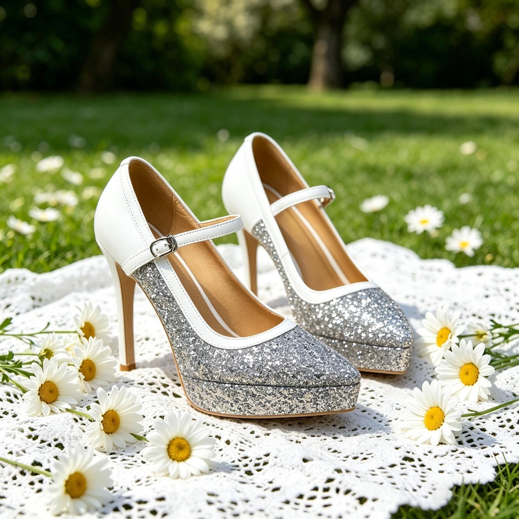 Silver Prom Heels - Etsy