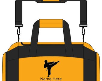 Martial Arts Kick Gym Bag | Personalized Duffle with Name, Boys/Men
