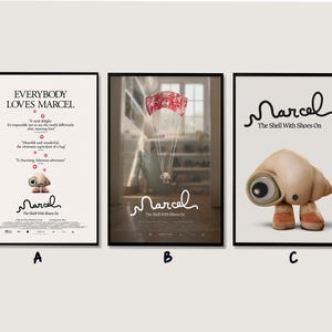 Pôster do filme Marcel the Shell with Shoes On, arte cinematográfica para parede, impressão em tela para decoração de casa (sem moldura)