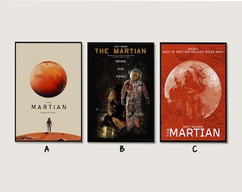 De filmposter van The Martian, wanddecoratie met filmthema, canvasprint voor thuis (ongelijst)