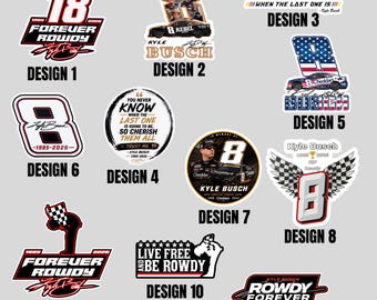 Die-cut Sticker -  Kyle Busch Number 8 Tribute Commemorative Sticker